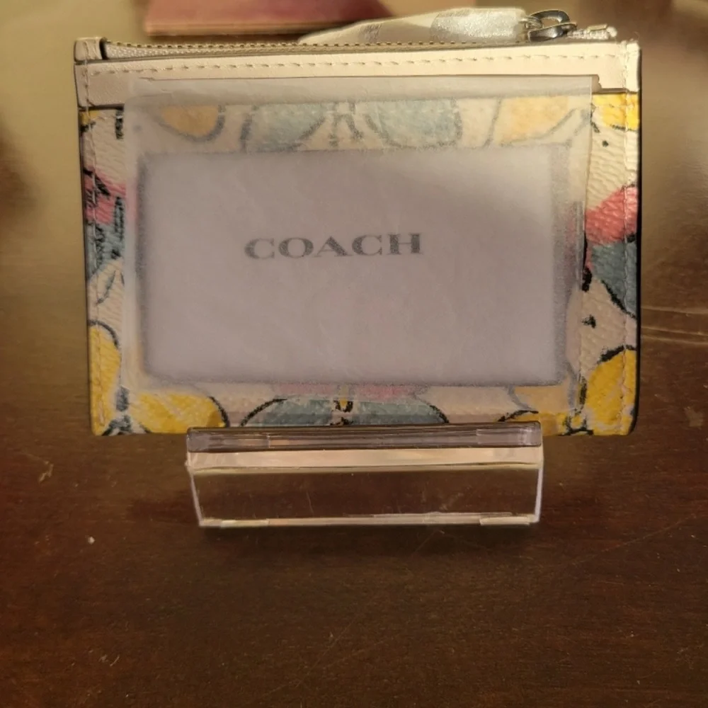 Coach Multicolor Butterfly Card Holder NWT